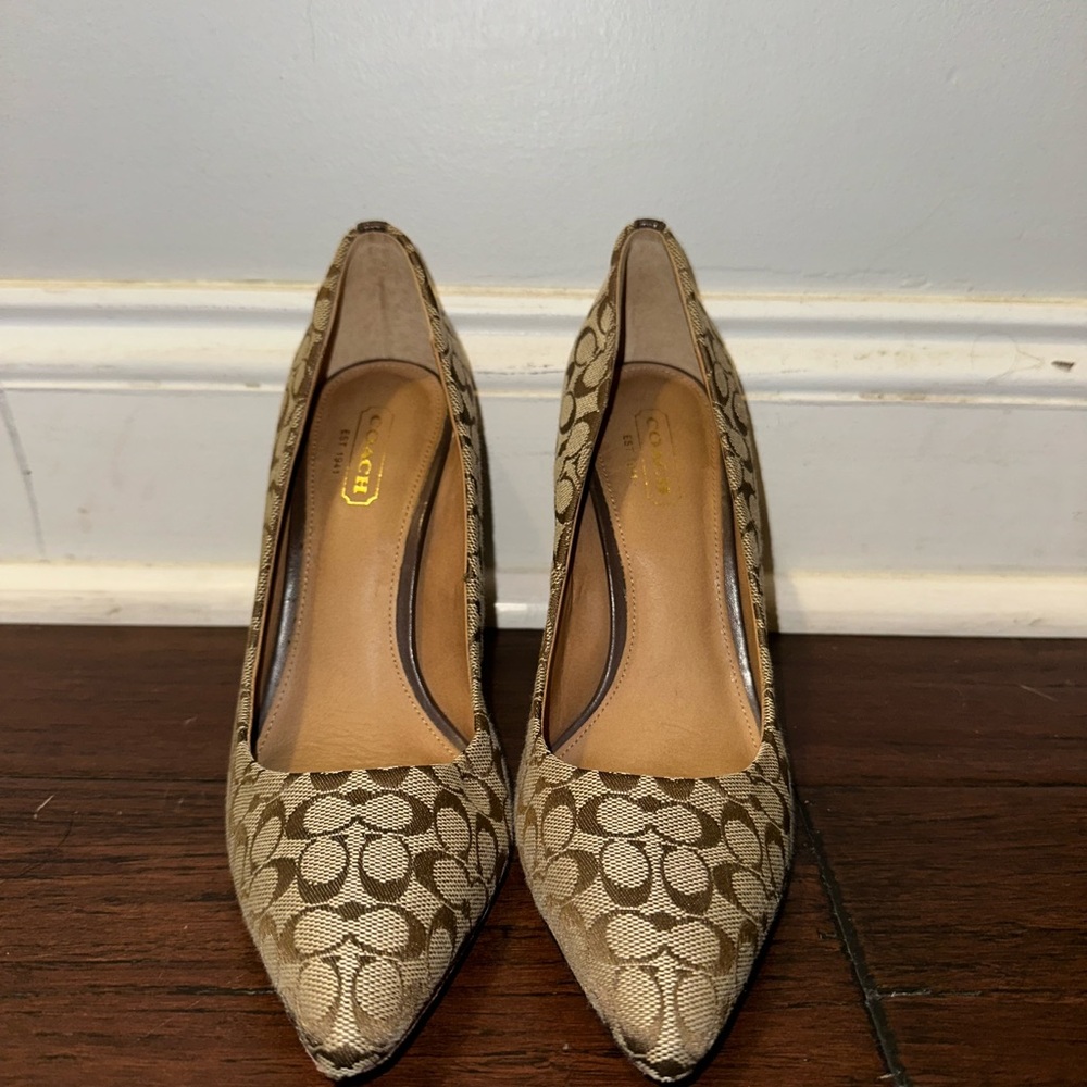 Coach Women's Brown Patterned Heels